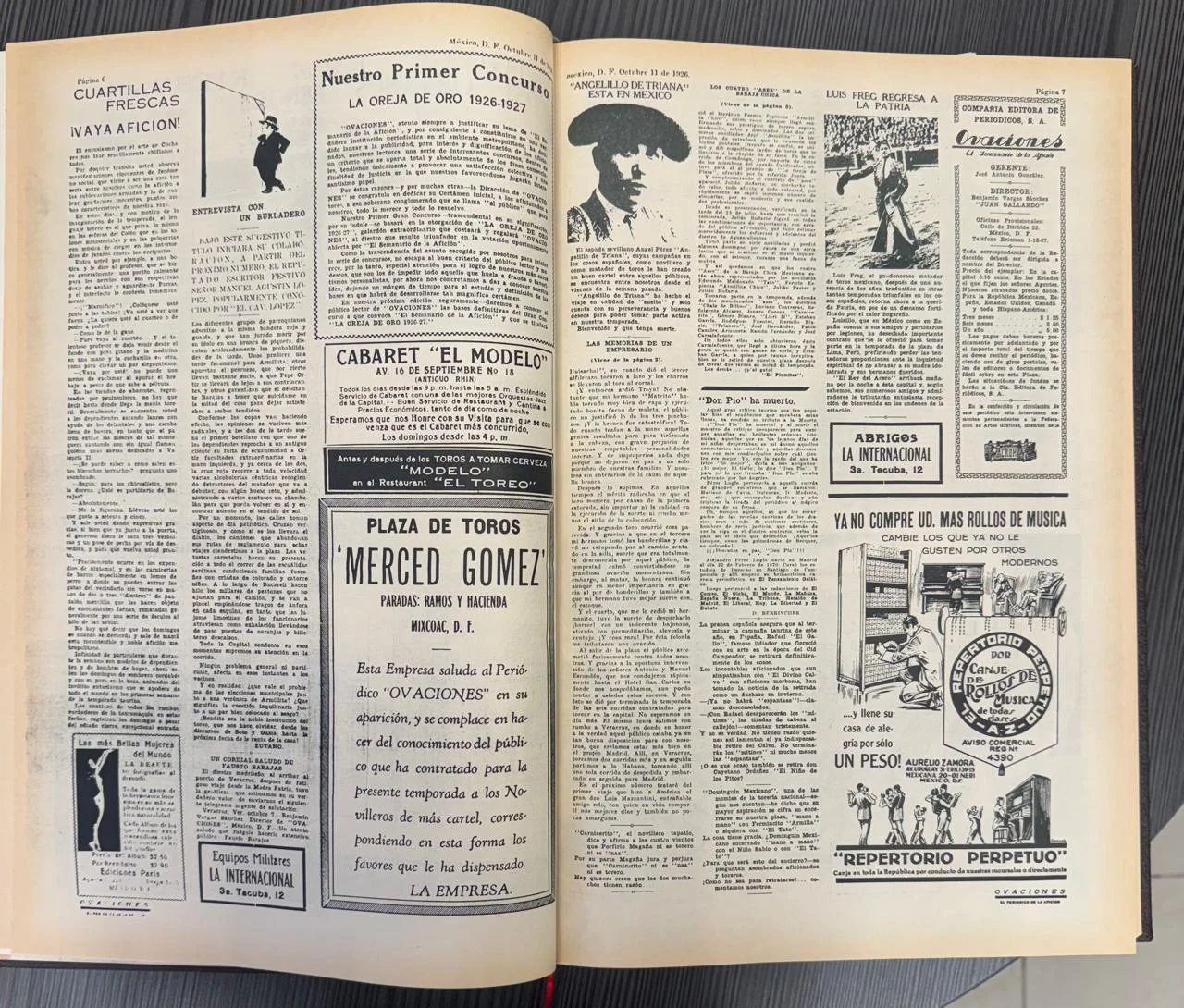 Imagen histórica de los primeros números del periódico